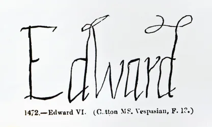 Reproduction of the signature of Edward VI
